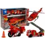 LEAN TOYS Set Feuerwehrfahrzeuge Hubschrauber Motor Licht Geräusche