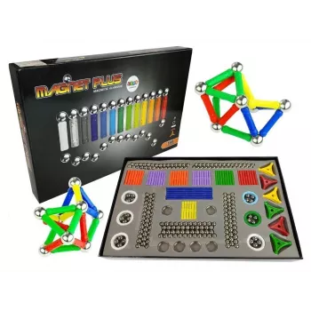 LEAN TOYS Set Magnastix Magnetbausteine 560 + Board