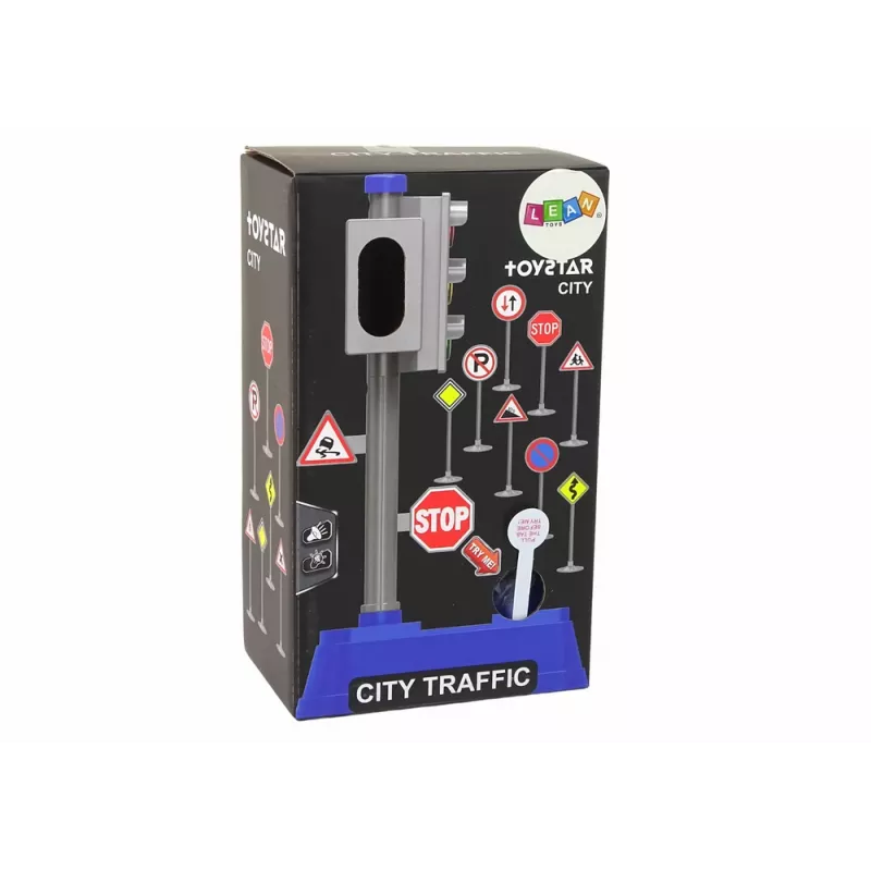 LEAN TOYS Set of Road Signs Lights Sounds 23 cm