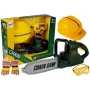 LEAN TOYS Werkzeugset, Säge mit Batterien, Helm, Handschuhe und Schutzbrille