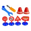LEAN TOYS Fahrzeug-Set Polizei Feuerwehr Autotransporter Schraubfahrzeuge