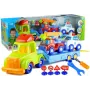 LEAN TOYS Fahrzeug-Set Polizei Feuerwehr Autotransporter Schraubfahrzeuge