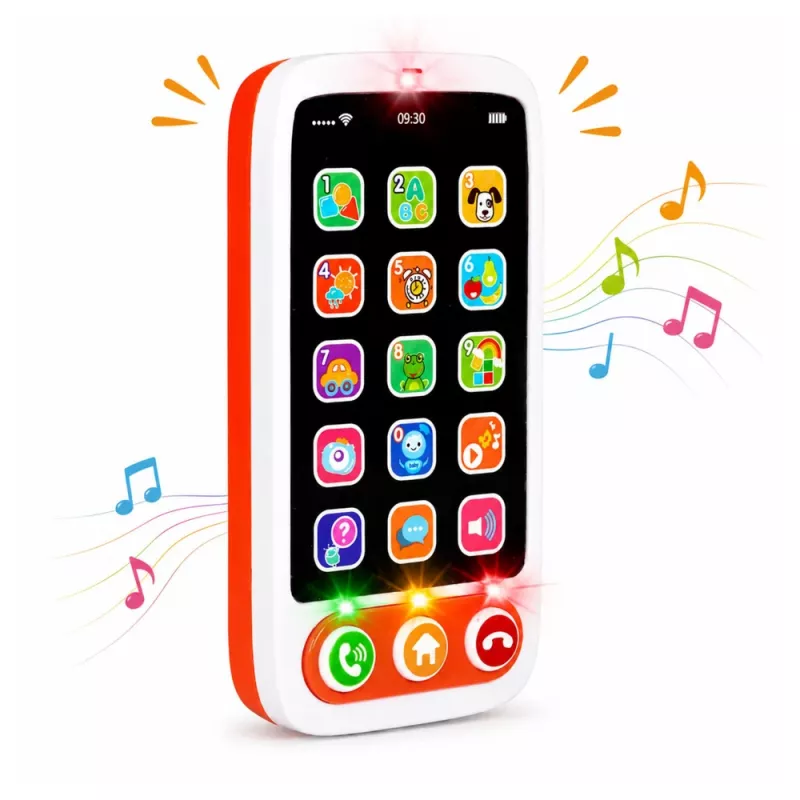 LEAN TOYS Smartphone Interaktives Lernspielzeug für Kinder mit Geräuschen und Lichtern