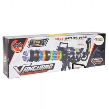 LEAN TOYS Scharfschützengewehr mit Ständer, Licht, Sound & Vibration – Schwarzes elektronisches Spielzeuggewehr