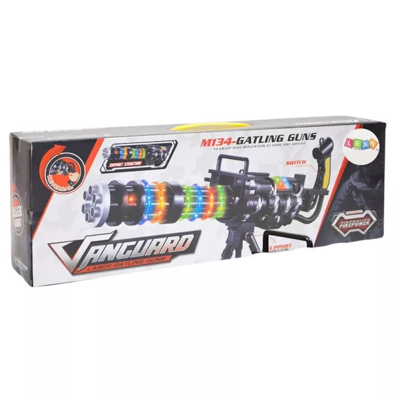 LEAN TOYS Scharfschützengewehr mit Ständer, Licht, Sound & Vibration – Schwarzes elektronisches Spielzeuggewehr