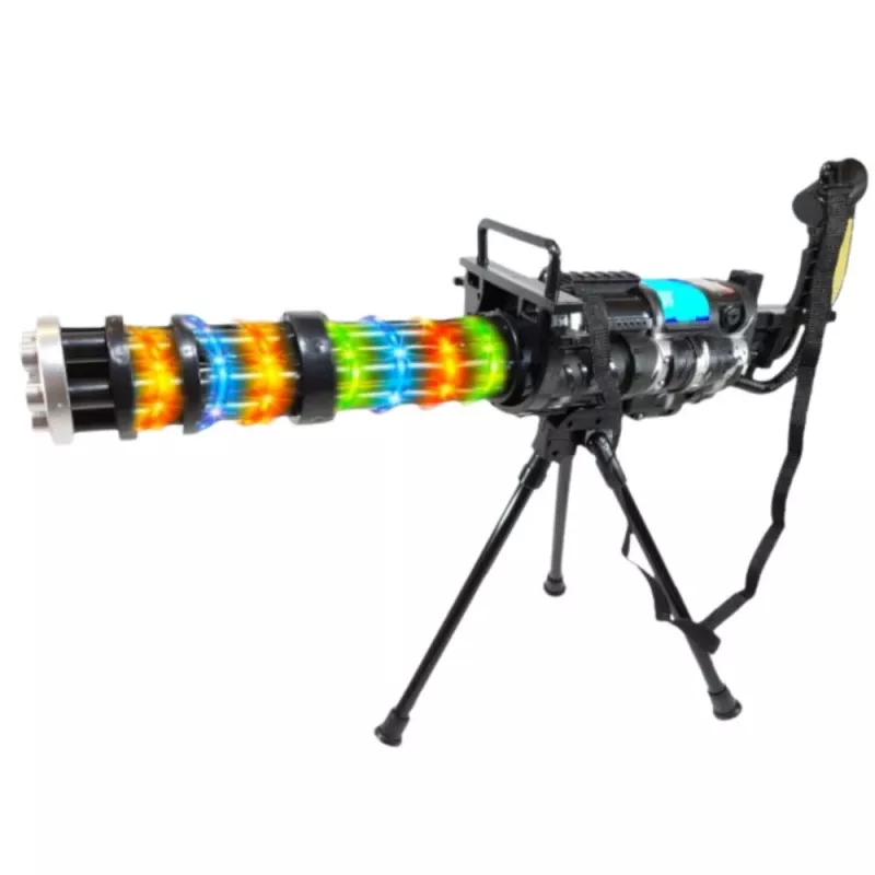 LEAN TOYS Scharfschützengewehr mit Ständer, Licht, Sound & Vibration – Schwarzes elektronisches Spielzeuggewehr