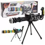 LEAN TOYS Scharfschützengewehr mit Ständer, Licht, Sound & Vibration – Schwarzes elektronisches Spielzeuggewehr