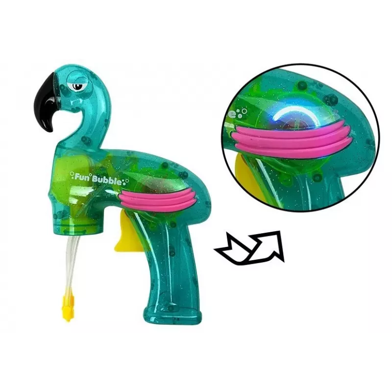 LEAN TOYS Seifenblasenpistole Flamingo Blau