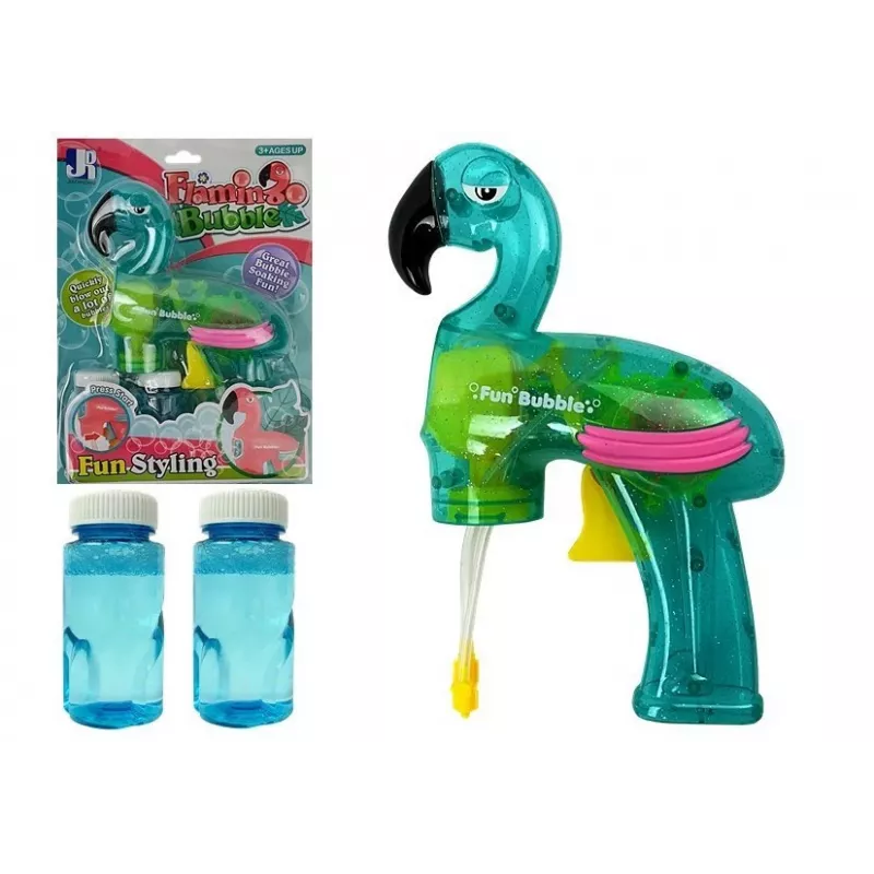 LEAN TOYS Seifenblasenpistole Flamingo Blau