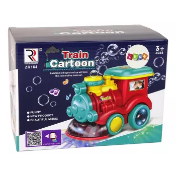 LEAN TOYS Seifenblasen-Lokomotive mit Licht und Sound, blau