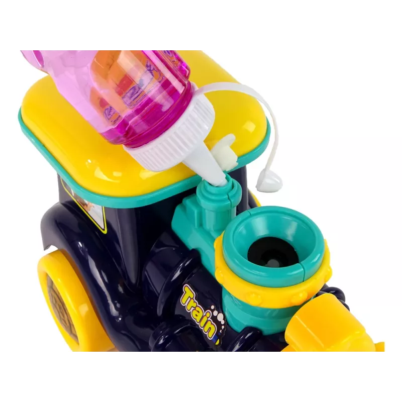 LEAN TOYS Seifenblasen-Lokomotive mit Licht und Sound, blau