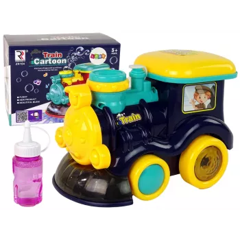 LEAN TOYS Seifenblasen-Lokomotive mit Licht und Sound, blau
