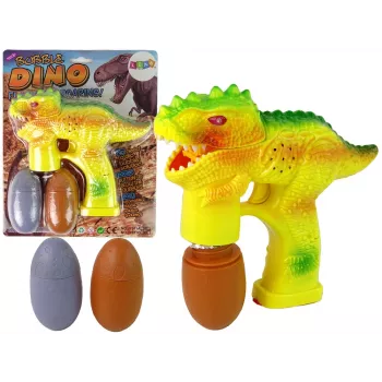 LEAN TOYS Seifenblasen Dinosaurier Bubble Liquid Ei Gelb