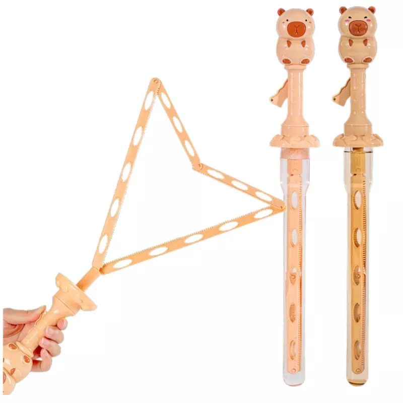 LEAN TOYS Seifenblasen Großer ausziehbarer Stab Capybara 49,5 cm 100 ml