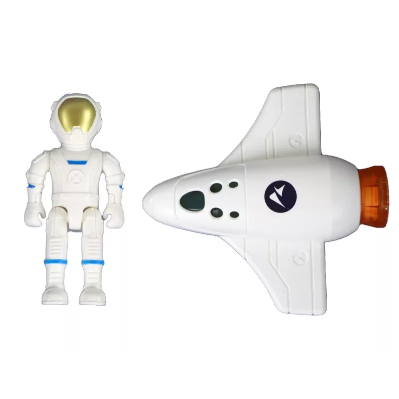 LEAN TOYS Space Mission Cosmos 4 Elemente Spielset – Rakete, Astronaut, Rover & Flagge (4 Teile, ab 3 Jahren)