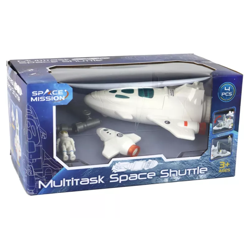 LEAN TOYS Space Mission Cosmos 4 Elemente Spielset – Rakete, Astronaut, Rover & Flagge (4 Teile, ab 3 Jahren)
