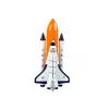 LEAN TOYS Weltraumrakete mit Metall-Raumschiff - Rückzieher, Licht- und Soundeffekte, Luft- und Raumfahrzeug-Spielzeugset