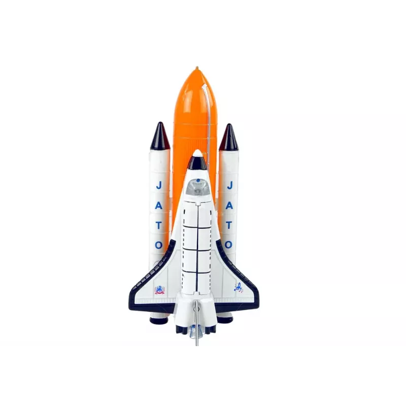 LEAN TOYS Weltraumrakete mit Metall-Raumschiff - Rückzieher, Licht- und Soundeffekte, Luft- und Raumfahrzeug-Spielzeugset