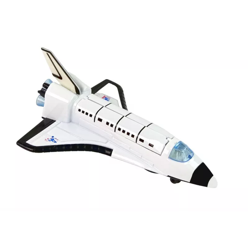 LEAN TOYS Weltraumrakete mit Metall-Raumschiff - Rückzieher, Licht- und Soundeffekte, Luft- und Raumfahrzeug-Spielzeugset