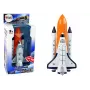 LEAN TOYS Weltraumrakete mit Metall-Raumschiff - Rückzieher, Licht- und Soundeffekte, Luft- und Raumfahrzeug-Spielzeugset