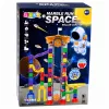 LEAN TOYS Space Track Konstruktionsbausteine 153 Teile - 3D buntes Murmelbahn-Set mit Tunneln und Bällen