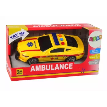 LEAN TOYS Sportwagen Krankenwagen Lichter Sound Gelb