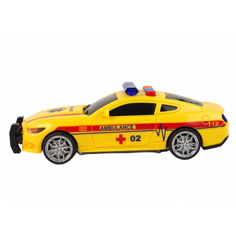 LEAN TOYS Sportwagen Krankenwagen Lichter Sound Gelb