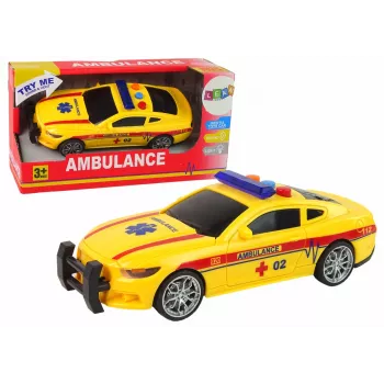 LEAN TOYS Sportwagen Krankenwagen Lichter Sound Gelb
