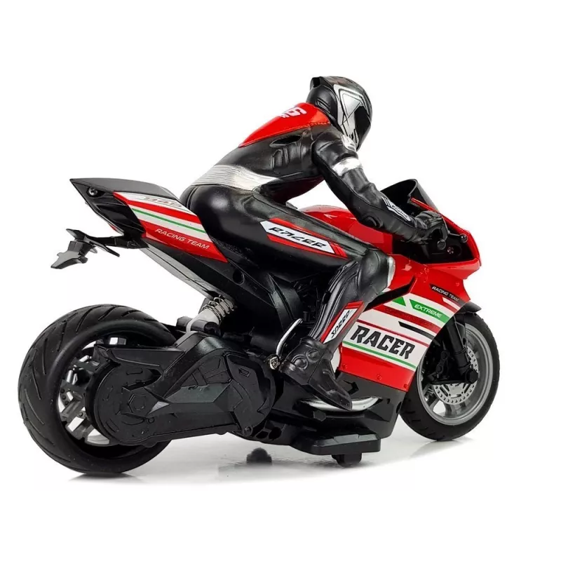 LEAN TOYS Sports Motorcycle 2.4G Remote Controlled Racer Range 35m Red