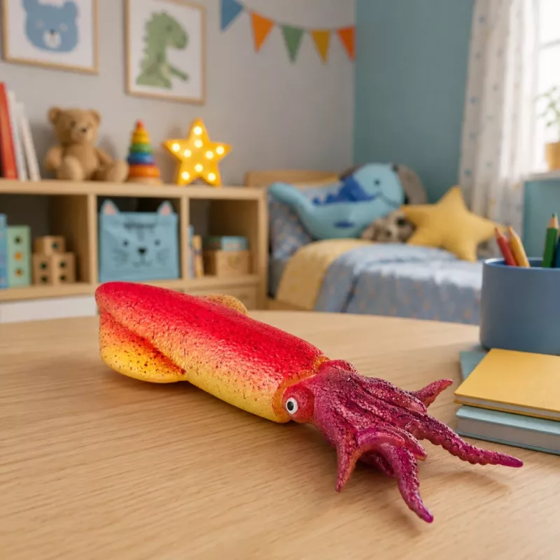 LEAN TOYS Tintenfisch Gummi-Figur dehnbar realistisch Meerestier 14 cm