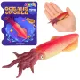 LEAN TOYS Tintenfisch Gummi-Figur dehnbar realistisch Meerestier 14 cm