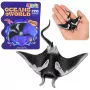 LEAN TOYS Stachelrochen Gummi-Figur dehnbar realistischer Ozeanfisch 13cm