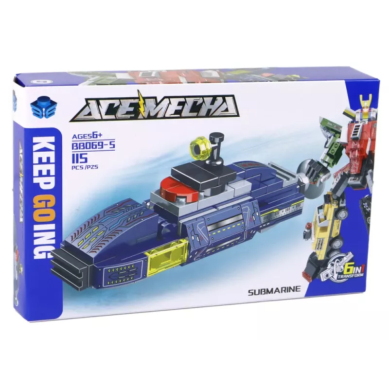 LEAN TOYS U-Boot Bausteine 115 Teile Konstruktionsaufkleber