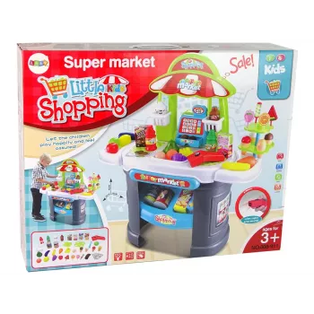 LEAN TOYS Supermarkt-Set mit Scanner für Kinder