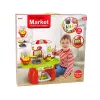 LEAN TOYS Supermarkt Set mit Einkaufskorb, Waage und Lebensmitteln