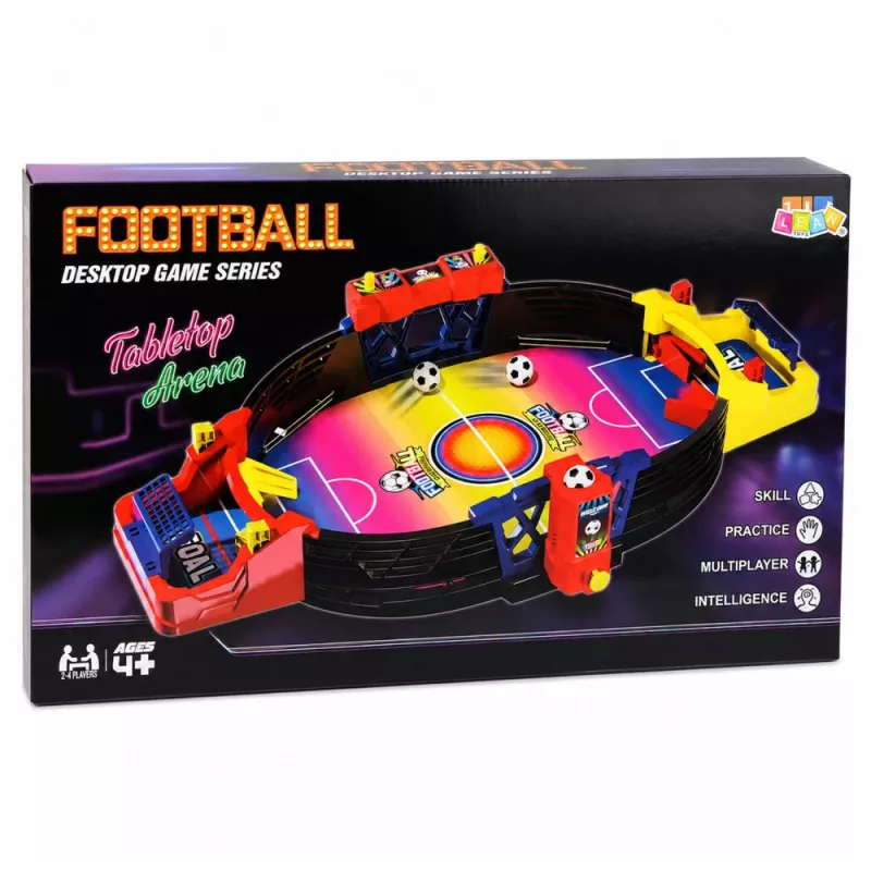 LEAN TOYS Tischfußball Arcade-Spiel für 2 Spieler – Kompaktes Kicker-Spiel mit 18 Spielern, Stahlstangen & Anzeigetafel