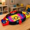 LEAN TOYS Tischfußball Arcade-Spiel für 2 Spieler – Kompaktes Kicker-Spiel mit 18 Spielern, Stahlstangen & Anzeigetafel