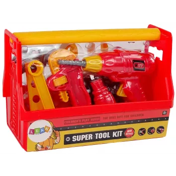 LEAN TOYS Werkzeugkasten Hammer Zange Rot
