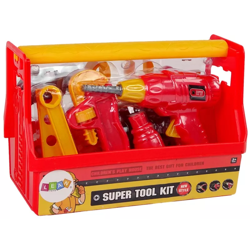 LEAN TOYS Werkzeugkasten Hammer Zange Rot