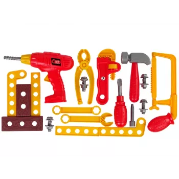LEAN TOYS Werkzeugkasten Hammer Zange Rot