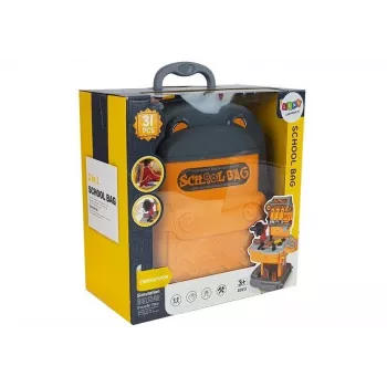 LEAN TOYS Werkzeugset Rucksack Werkstatt Orange und Grau
