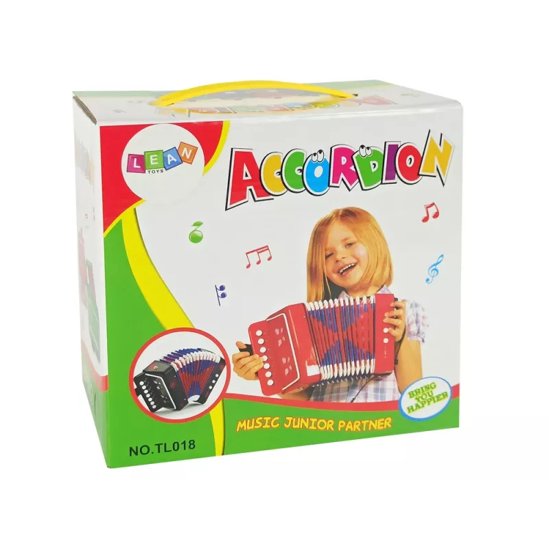 LEAN TOYS Spielzeug-Akkordeon für kleine Musiker, Blau (Modell 9423)