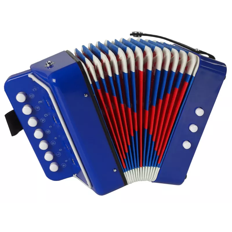 LEAN TOYS Spielzeug-Akkordeon für kleine Musiker, Blau (Modell 9423)