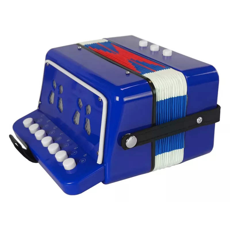 LEAN TOYS Spielzeug-Akkordeon für kleine Musiker, Blau (Modell 9423)