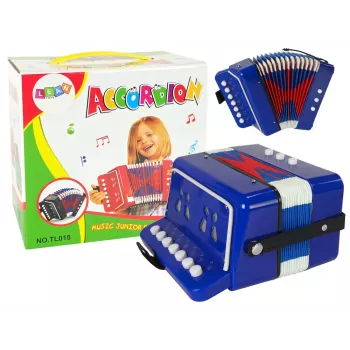 LEAN TOYS Spielzeug-Akkordeon für kleine Musiker, Blau (Modell 9423)