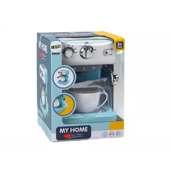 LEAN TOYS Spielzeug-Kaffeemaschine Haushaltsgeräte Wasser Dampf Türkis