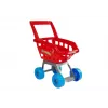 LEAN TOYS Spielzeugmarkt mit Einkaufswagen, Kasse, Scanner und Lebensmitteln