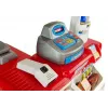 LEAN TOYS Spielzeugmarkt mit Einkaufswagen, Kasse, Scanner und Lebensmitteln