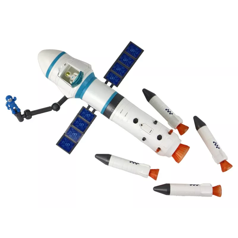 LEAN TOYS Spielzeug-Weltraummission Raketen-Astronauten-Abschussrampe 15 Elemente