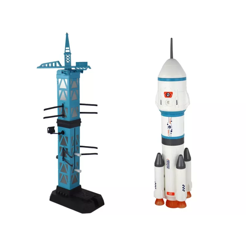 LEAN TOYS Spielzeug-Weltraummission Raketen-Astronauten-Abschussrampe 15 Elemente